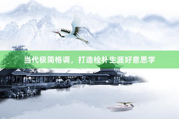 当代极简格调，打造检朴生涯好意思学