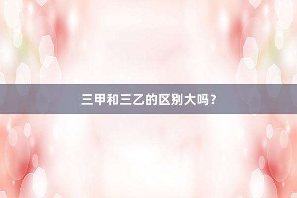 三甲和三乙的区别大吗？