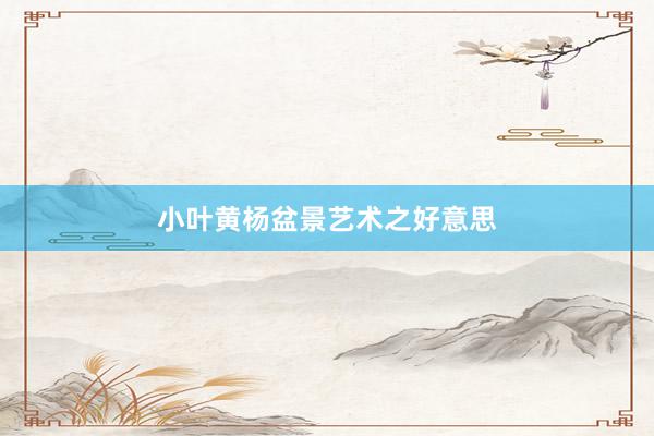 小叶黄杨盆景艺术之好意思